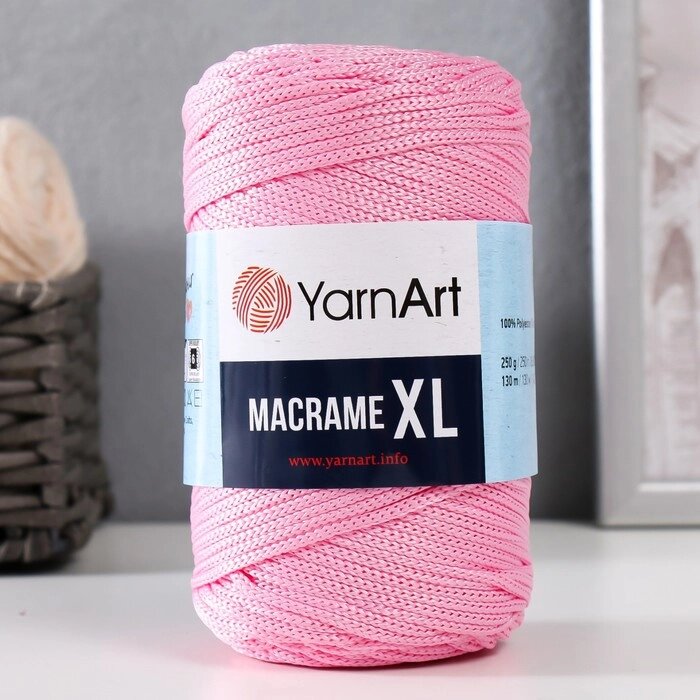 Пряжа "Macrame XL" 100% полиэстер 130м/250г (147 розовый) от компании Интернет-гипермаркет «MOLL» - фото 1