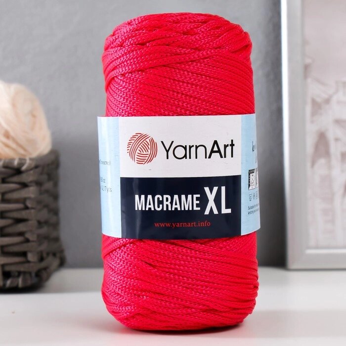 Пряжа "Macrame XL" 100% полиэстер 130м/250г (163 красный) от компании Интернет-гипермаркет «MOLL» - фото 1