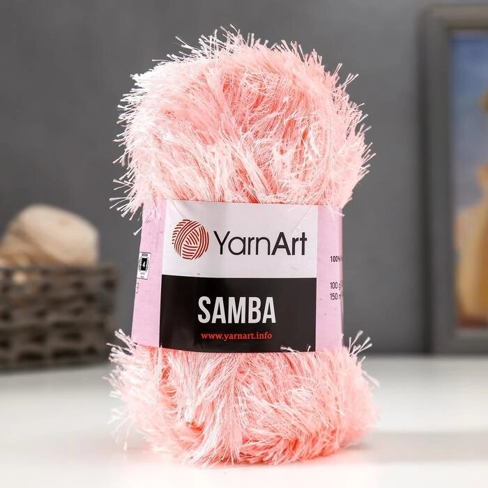 Пряжа "Samba" 100% полиэстер 150м/100гр (2079 розовый) от компании Интернет-гипермаркет «MOLL» - фото 1