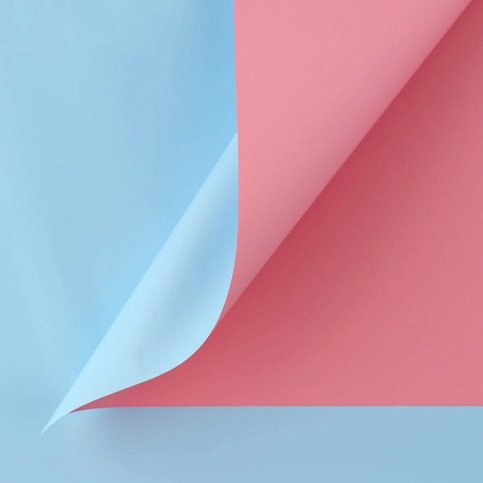Пудровая пленка двусторонняя "Розовый+голубой" 50 мкм 0,5х9 м от компании Интернет-гипермаркет «MOLL» - фото 1