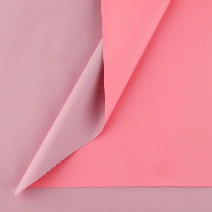 Пудровая пленка двусторонняя "Розовый+пудра" 50 мкм 0,5х9 м от компании Интернет-гипермаркет «MOLL» - фото 1