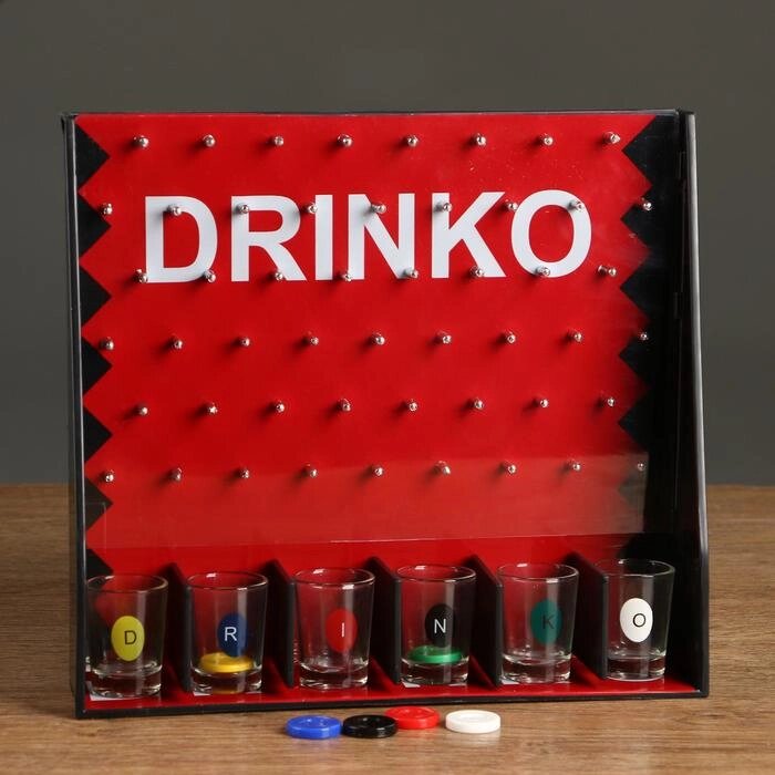 Пьяная игра "Drinko", 6 стопок, 26х28 см от компании Интернет-гипермаркет «MOLL» - фото 1
