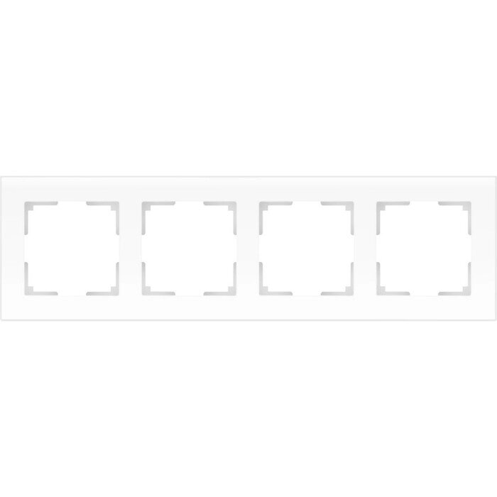 Рамка на 4 поста  WL01-Frame-04, цвет белый матовый, материал стекло от компании Интернет-гипермаркет «MOLL» - фото 1