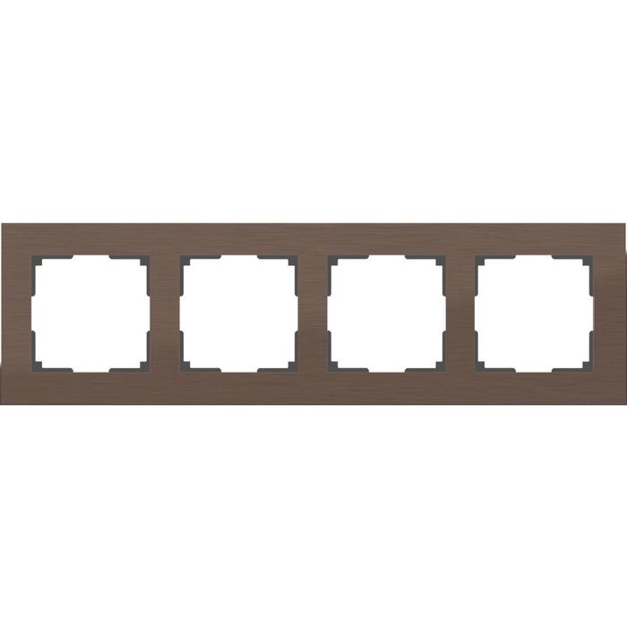 Рамка на 4 поста  WL11-Frame-04, цвет коричневый алюминий от компании Интернет-гипермаркет «MOLL» - фото 1