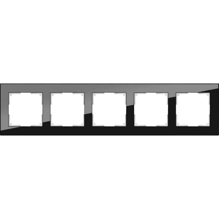 Рамка на 5 постов  WL01-Frame-05, цвет черный, материал стекло от компании Интернет-гипермаркет «MOLL» - фото 1