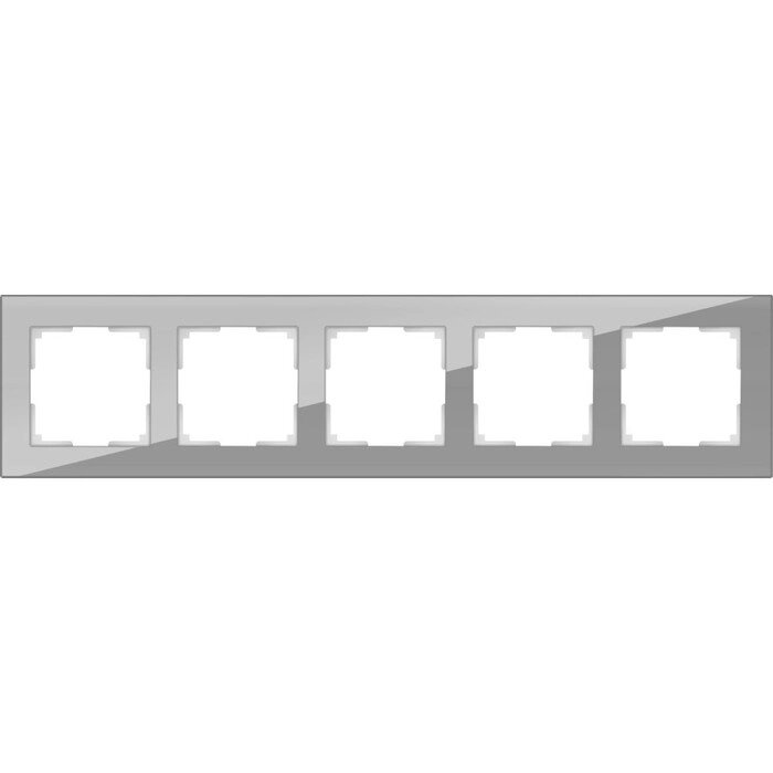 Рамка на 5 постов  WL01-Frame-05, цвет серый, материал стекло от компании Интернет-гипермаркет «MOLL» - фото 1