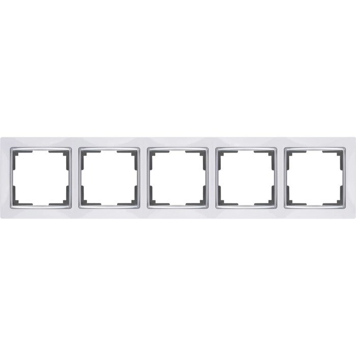 Рамка на 5 постов  WL03-Frame-05-white, цвет белый от компании Интернет-гипермаркет «MOLL» - фото 1