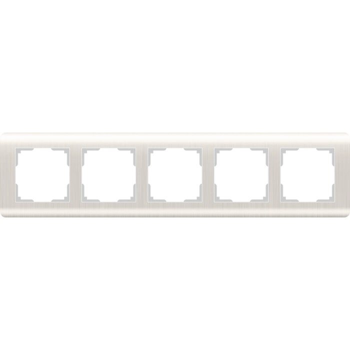Рамка на 5 постов WL12-Frame-05, цвет перламутровый рифленый от компании Интернет-гипермаркет «MOLL» - фото 1