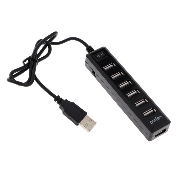Разветвитель USB (Hub) Perfeo H034, 7 портов, USB 2.0, чёрный от компании Интернет-гипермаркет «MOLL» - фото 1