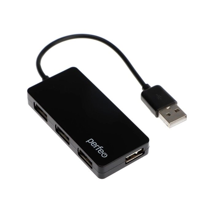 Разветвитель USB (Hub) Perfeo PF-VI-H023 Black, 4 порта, USB 2.0, черный от компании Интернет-гипермаркет «MOLL» - фото 1