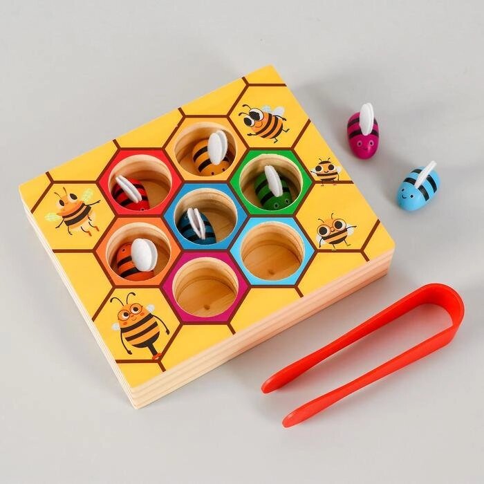Развивающая игра "Достань и положи пчёлку" 4,5х14,5х20 см от компании Интернет-гипермаркет «MOLL» - фото 1