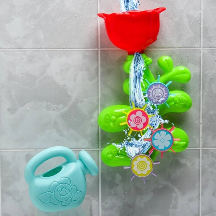 Развивающая игрушка - мельница для игры в ванной "Цветок - мельница" с лейкой от компании Интернет-гипермаркет «MOLL» - фото 1