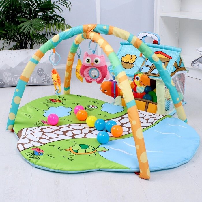 Развивающий коврик "Домик для игрушек", с дугами + шары, 930х700х470 от компании Интернет-гипермаркет «MOLL» - фото 1