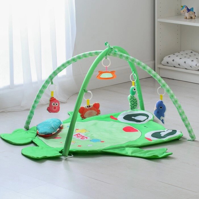 Развивающий коврик "Лягушенок", с подушечкой и дугами от компании Интернет-гипермаркет «MOLL» - фото 1