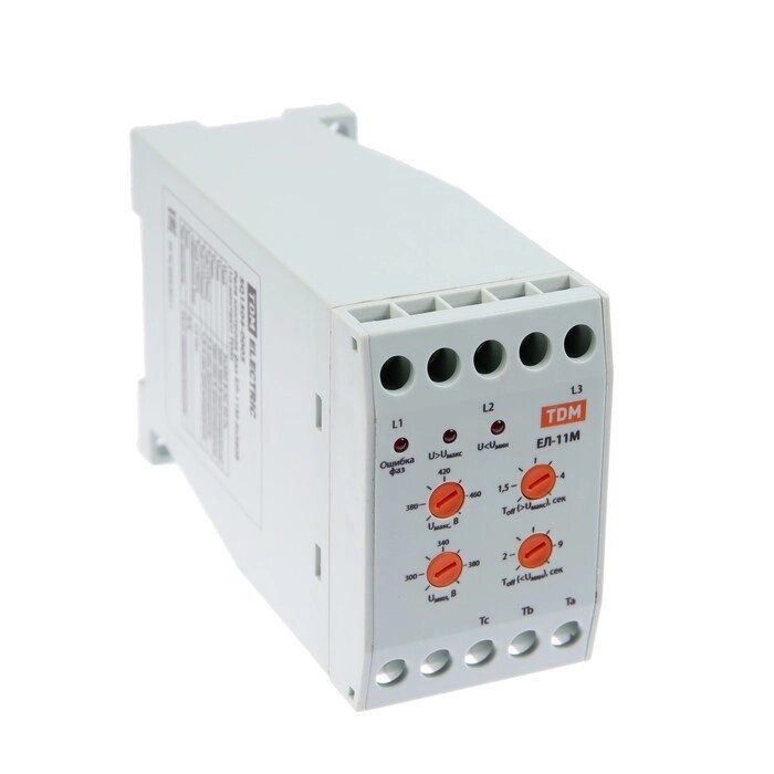 Реле контроля фаз TDM ЕЛ-11М, 3х380 В, 1п-контакт, SQ1504-0005 от компании Интернет-гипермаркет «MOLL» - фото 1