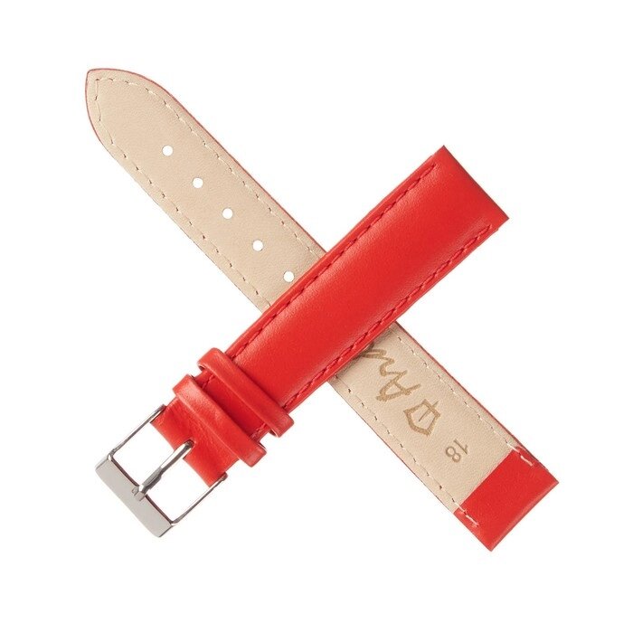 Ремешок для часов, мужской, 18 мм, натуральная кожа, красный от компании Интернет-гипермаркет «MOLL» - фото 1