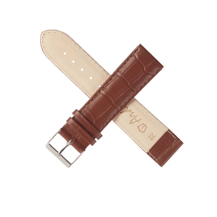 Ремешок для часов, мужской, 22 мм, натуральная кожа, светло-коричневый от компании Интернет-гипермаркет «MOLL» - фото 1