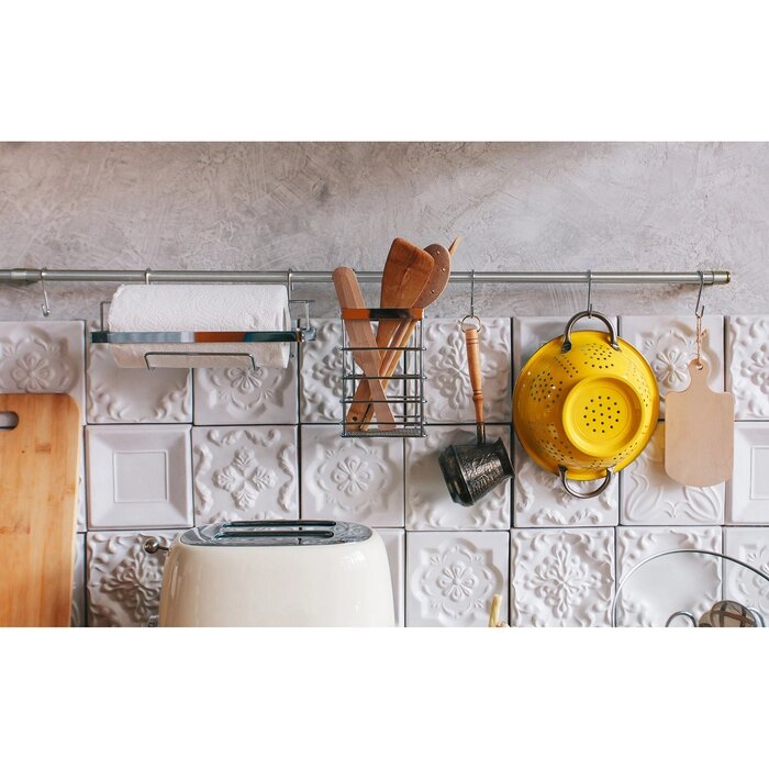 Рейлинговая система для кухни Доляна: базовый набор, 10 предметов от компании Интернет-гипермаркет «MOLL» - фото 1