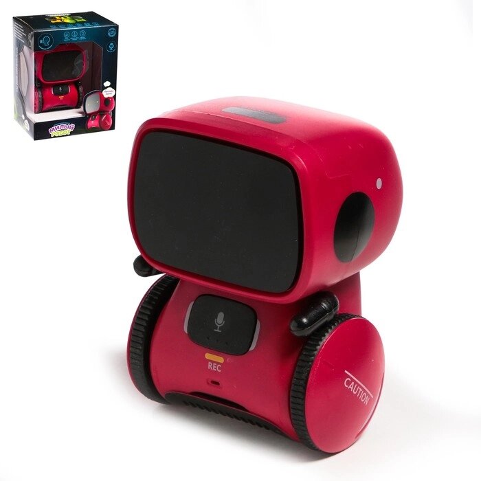 Робот интерактивный "Милый робот", световые и звуковые эффекты, цвет красный от компании Интернет-гипермаркет «MOLL» - фото 1