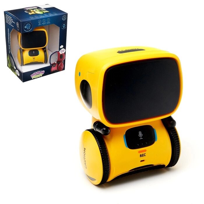Робот интерактивный "Милый робот", световые и звуковые эффекты, цвет жёлтый от компании Интернет-гипермаркет «MOLL» - фото 1