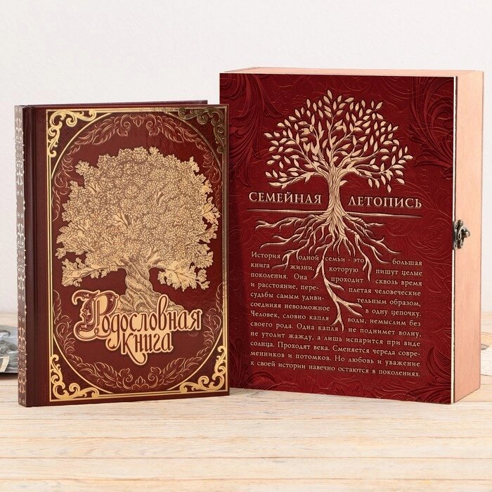 Родословная книга "Семейная летопись" в шкатулке с деревом, 20 х 26 см от компании Интернет-гипермаркет «MOLL» - фото 1