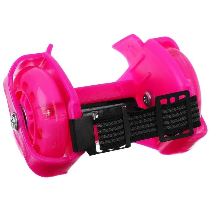 Ролики для обуви раздвижные мини, колеса световые РU 70 мм, ABEC 5, цвет розовый от компании Интернет-гипермаркет «MOLL» - фото 1