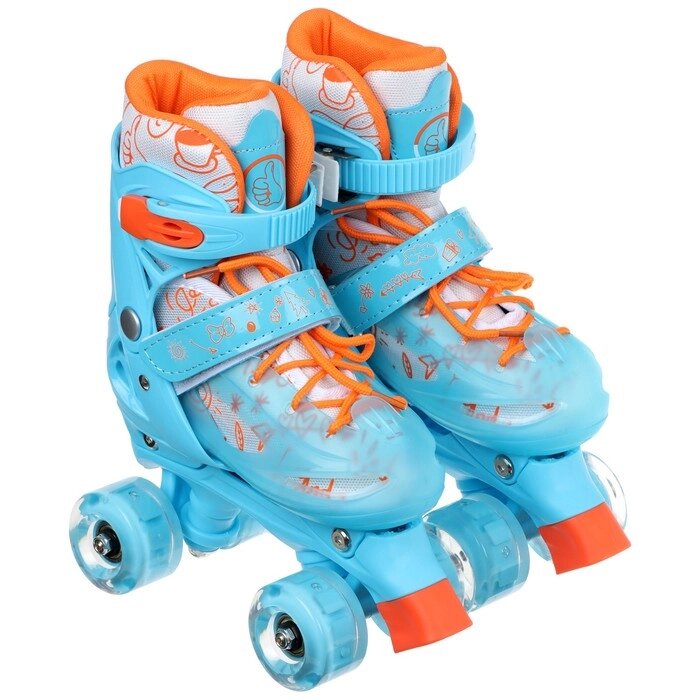 Роликовые кроссовки, раздвижные, колёса световые PU, р. 27-30 от компании Интернет-гипермаркет «MOLL» - фото 1
