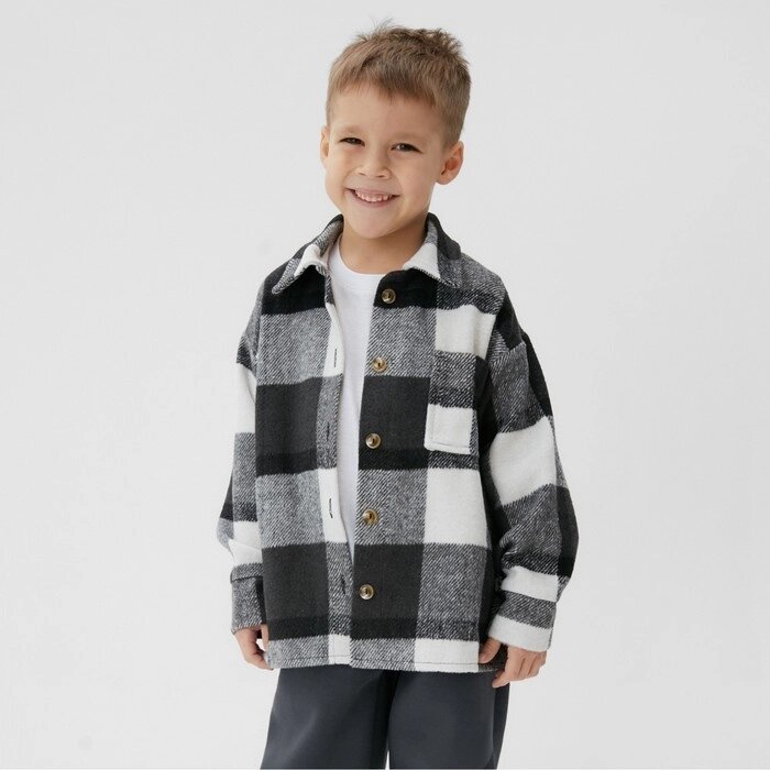 Рубашка детская KAFTAN утеплённая, цвет серый, размер 30 (98-104 см) от компании Интернет-гипермаркет «MOLL» - фото 1