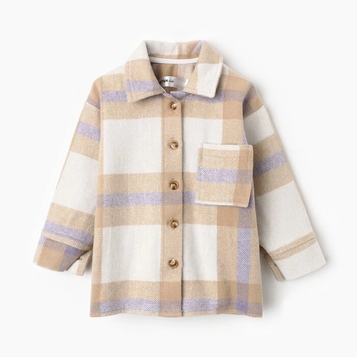 Рубашка детская KAFTAN утеплённая, размер 32 (110-116 см), цвет бежевый от компании Интернет-гипермаркет «MOLL» - фото 1