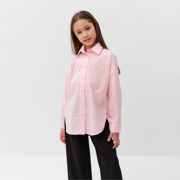 Рубашка для девочки MINAKU цвет розовый, рост 122 см от компании Интернет-гипермаркет «MOLL» - фото 1