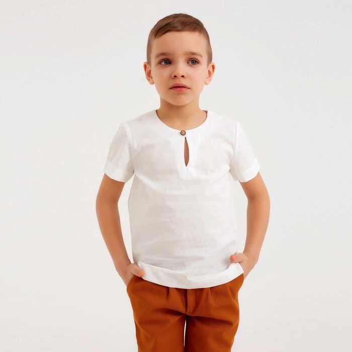 Рубашка для мальчика MINAKU: Cotton Collection цвет белый, рост 104 от компании Интернет-гипермаркет «MOLL» - фото 1