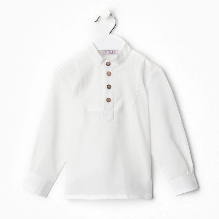 Рубашка для мальчика MINAKU цвет белый, рост 92 от компании Интернет-гипермаркет «MOLL» - фото 1