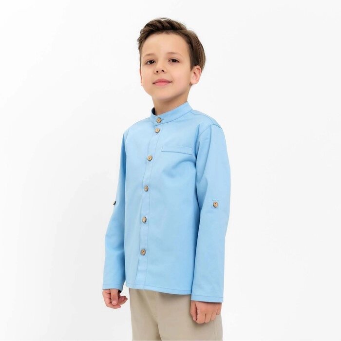 Рубашка джинсовая детская KAFTAN р. 32 (110-116 см), голубой от компании Интернет-гипермаркет «MOLL» - фото 1