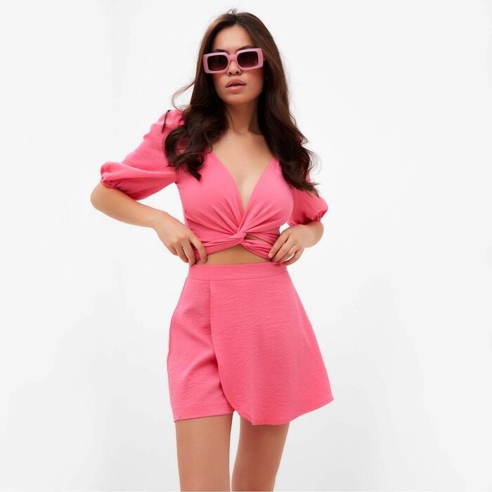 Рубашка (топ) женский MIST Summer time, розовый, р. 42 от компании Интернет-гипермаркет «MOLL» - фото 1