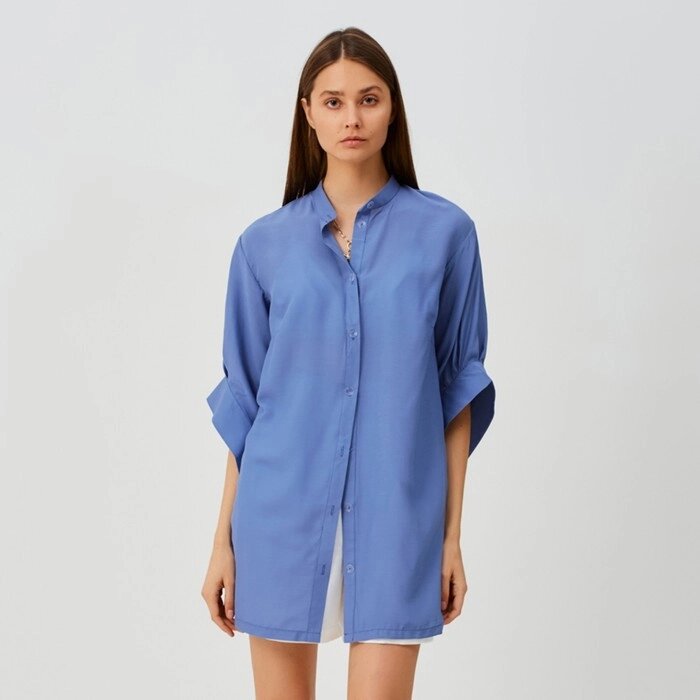 Рубашка женская MINAKU: Casual collection цвет синий, р-р 48 от компании Интернет-гипермаркет «MOLL» - фото 1