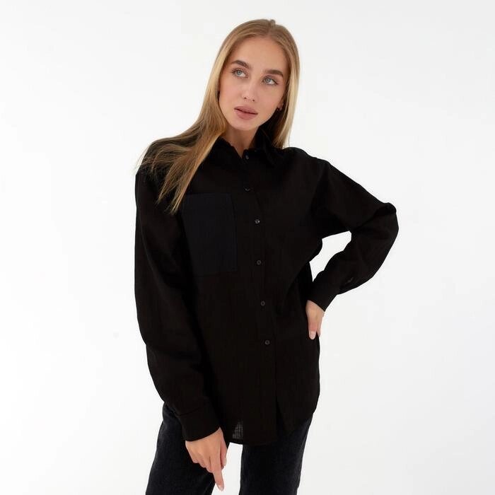 Рубашка женская MIST р. 40-42, черный от компании Интернет-гипермаркет «MOLL» - фото 1