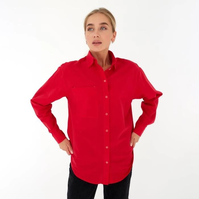Рубашка женская MIST р. 40-42, красный от компании Интернет-гипермаркет «MOLL» - фото 1