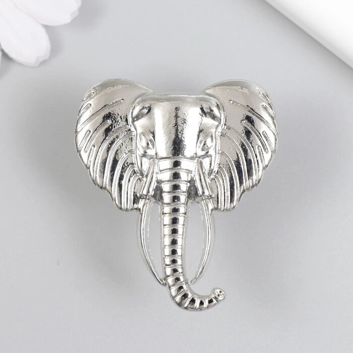 Ручка для шкатулки металл "Голова слона" серебро 4,5х4,2 см от компании Интернет-гипермаркет «MOLL» - фото 1