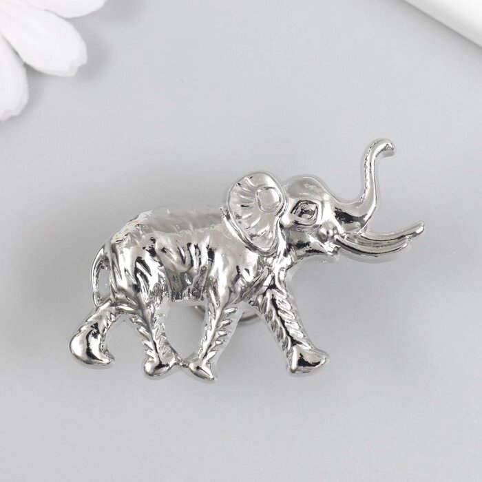 Ручка для шкатулки металл "Индийский слон" серебро 3,3х5,8 см от компании Интернет-гипермаркет «MOLL» - фото 1