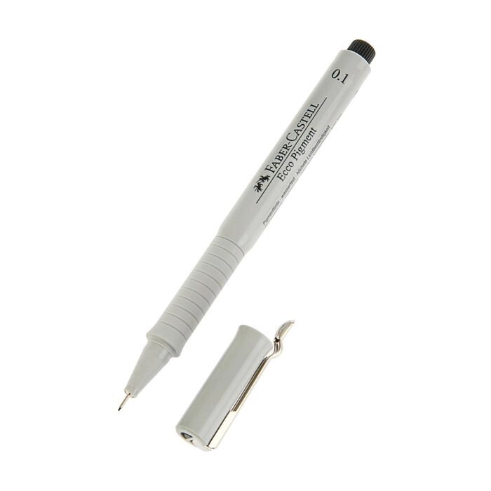 Ручка капиллярная для черчения и рисования Faber-Castell линер Ecco Pigment 0.1 мм, пигментная, черный 166199 от компании Интернет-гипермаркет «MOLL» - фото 1