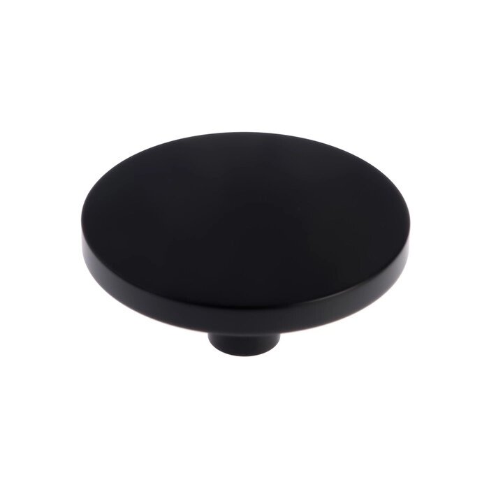 Ручка-кнопка CAPPIO LOFT, d=44 мм, h=20 мм., латунь, цвет черный от компании Интернет-гипермаркет «MOLL» - фото 1