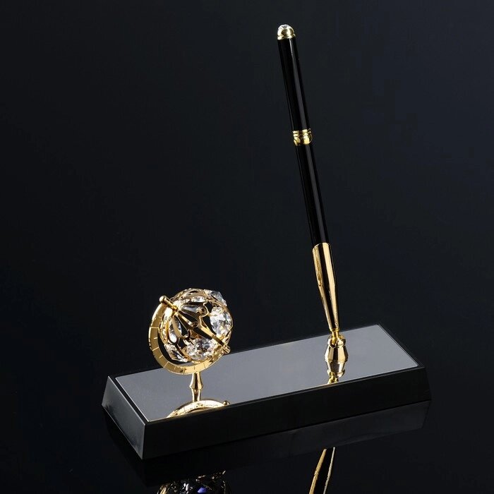 Ручка на подставке "Глобус", 16620 см, с кристаллами от компании Интернет-гипермаркет «MOLL» - фото 1