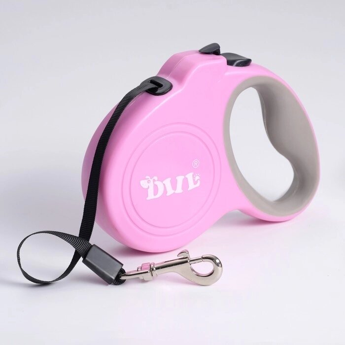 Рулетка DIIL с прорезиненной ручкой, 4 м, до 20 кг, лента, розовая от компании Интернет-гипермаркет «MOLL» - фото 1