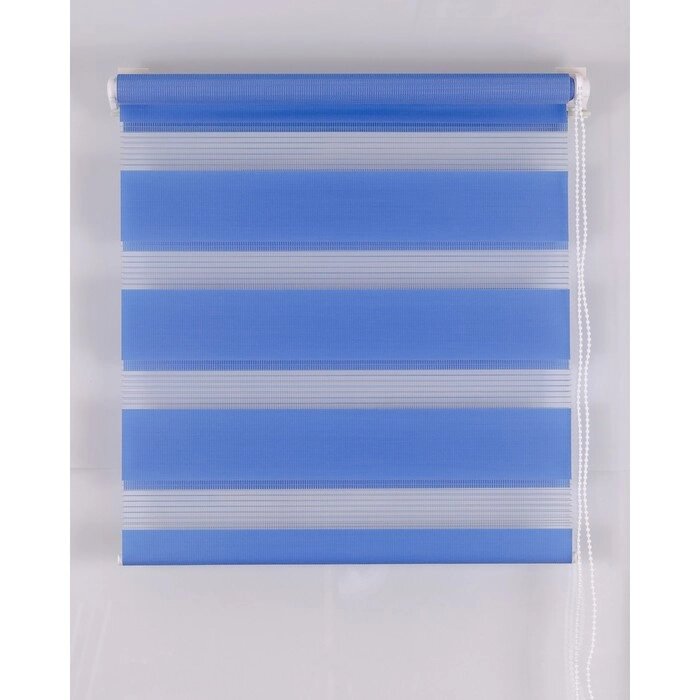 Рулонная штора "День и Ночь", размер 100х160 см, цвет синий от компании Интернет-гипермаркет «MOLL» - фото 1