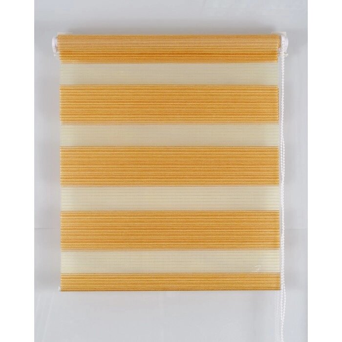 Рулонная штора "Зебра", размер 160х160 см, цвет жёлтый от компании Интернет-гипермаркет «MOLL» - фото 1