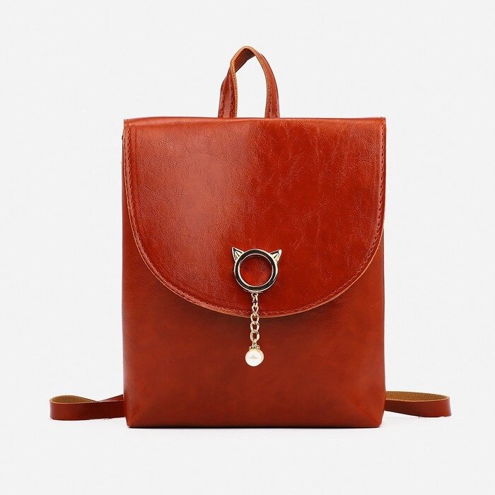 Рюкзак 18,5*5,5*21,5 см, отдел на молнии, рыжий от компании Интернет-гипермаркет «MOLL» - фото 1