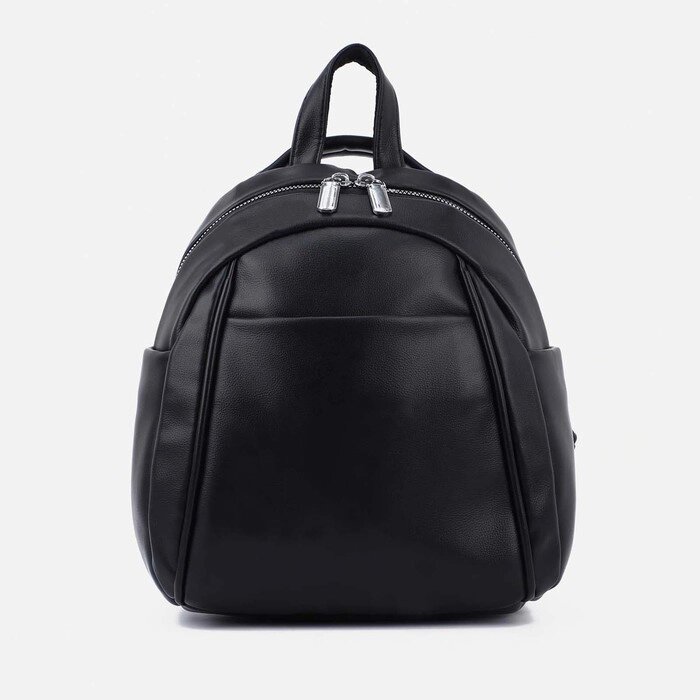 Рюкзак, 21*13*26 см, отдел на молнии, 3 н/кармана, черный от компании Интернет-гипермаркет «MOLL» - фото 1