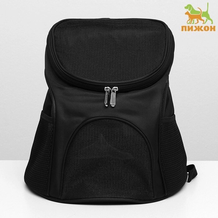 Рюкзак для переноски животных, 31,5 х 25 х 33 см, черный от компании Интернет-гипермаркет «MOLL» - фото 1