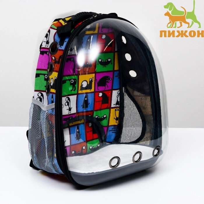 Рюкзак для переноски животных прозрачный "Глазастики", 31 х 28 х 42 см от компании Интернет-гипермаркет «MOLL» - фото 1