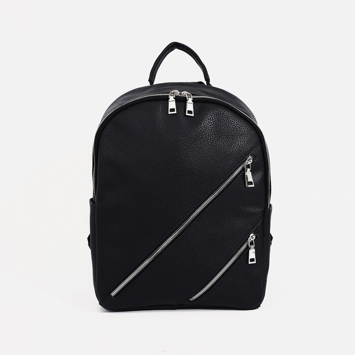 Рюкзак и/к, 29*14*34 см, отд на молнии, 2 н/кармана, черный от компании Интернет-гипермаркет «MOLL» - фото 1